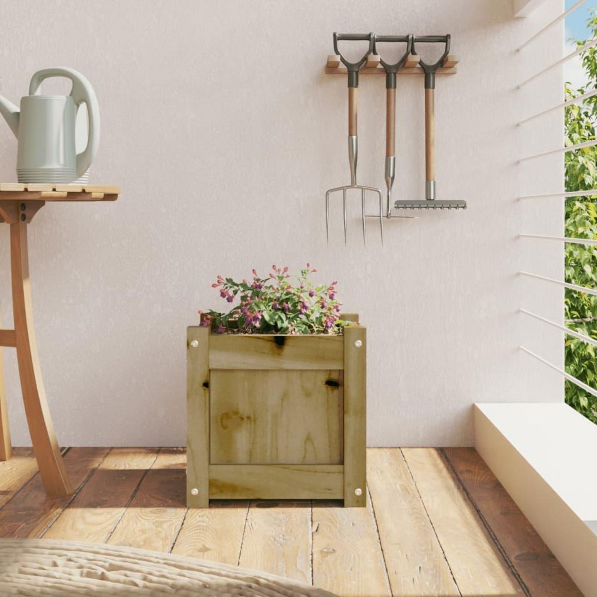 VIDAXL Jardiniere 31x31x31 cm bois de pin impregne