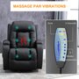 HOMCOM Fauteuil de massage et relaxation électrique chauffant inclinable manuellement repose-pied télécommande noir
