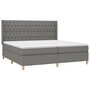 Voir la diapositive 4 : VIDAXL Sommier a lattes de lit matelas LED Gris fonce 200x200 cm Tissu