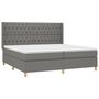 Voir la diapositive 4 : VIDAXL Sommier a lattes de lit matelas LED Gris fonce 200x200 cm Tissu