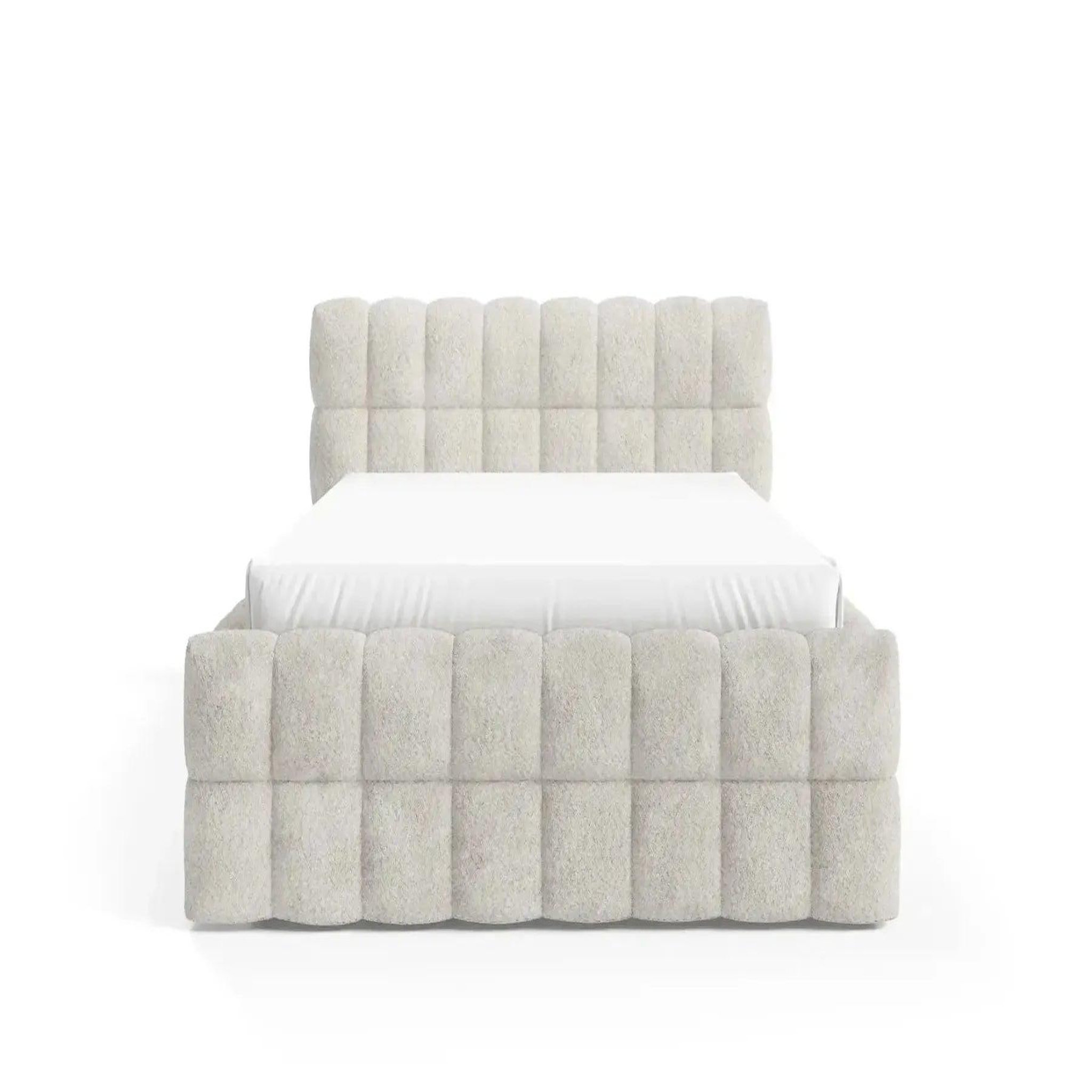 CASANOVA PARIS Voltaire - lit coffre tissu bouclette beige. Coloris disponibles : Beige