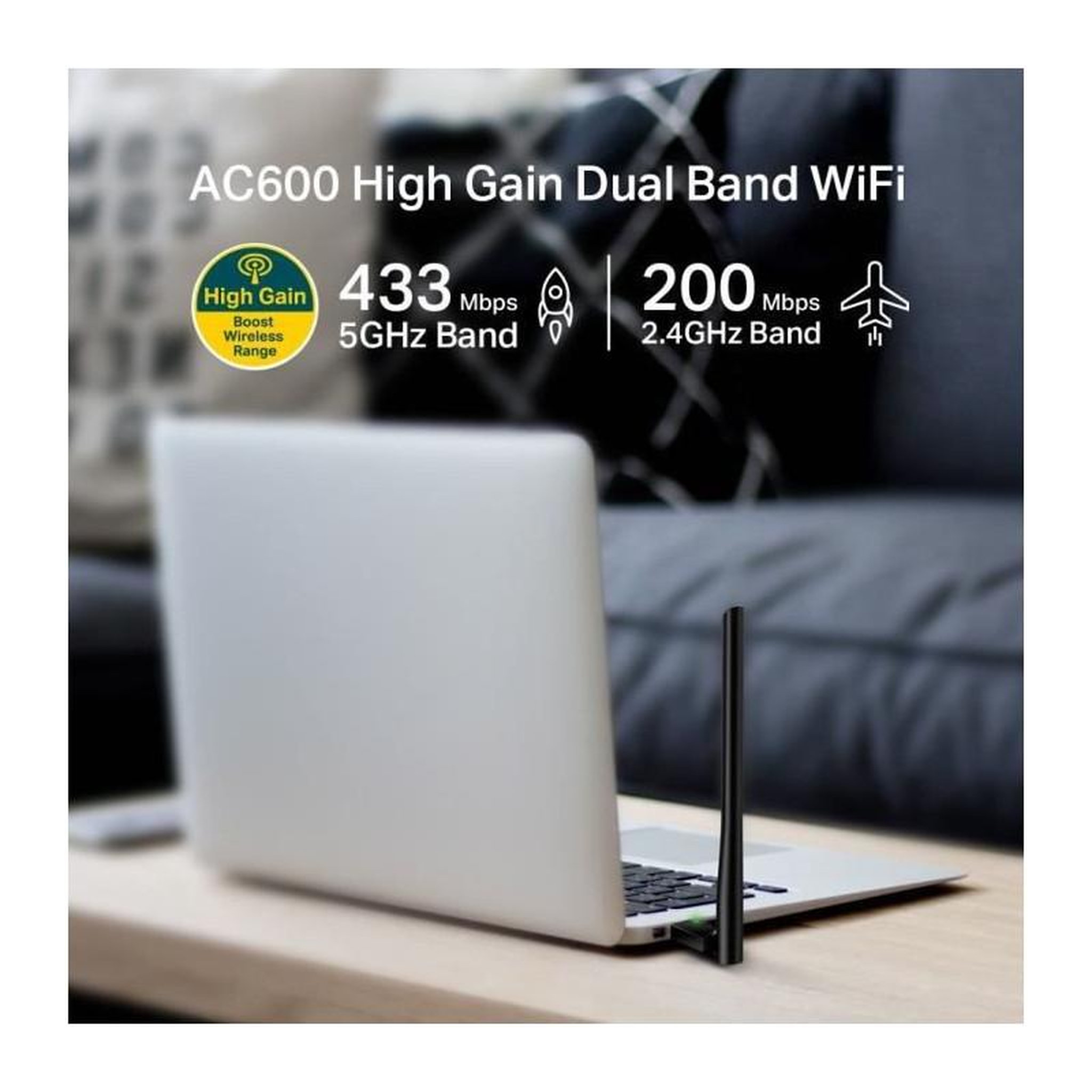 Voir la diapositive 3 : TPLINK TP-Link Archer T2U Plus Adaptateur USB WiFi bi-bande AC 600 Mbps a gain eleve