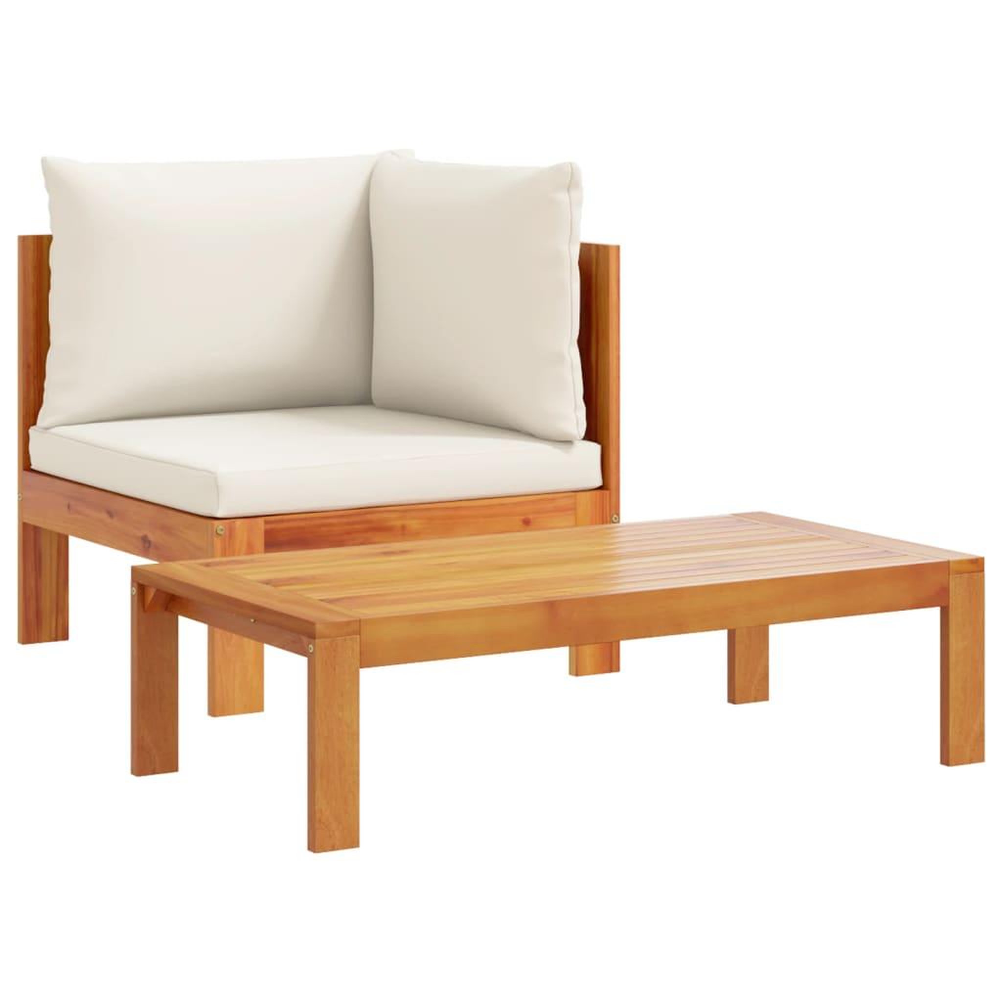 Voir la diapositive 3 : VIDAXL Salon de jardin avec coussins 5 pcs Bois d'acacia solide