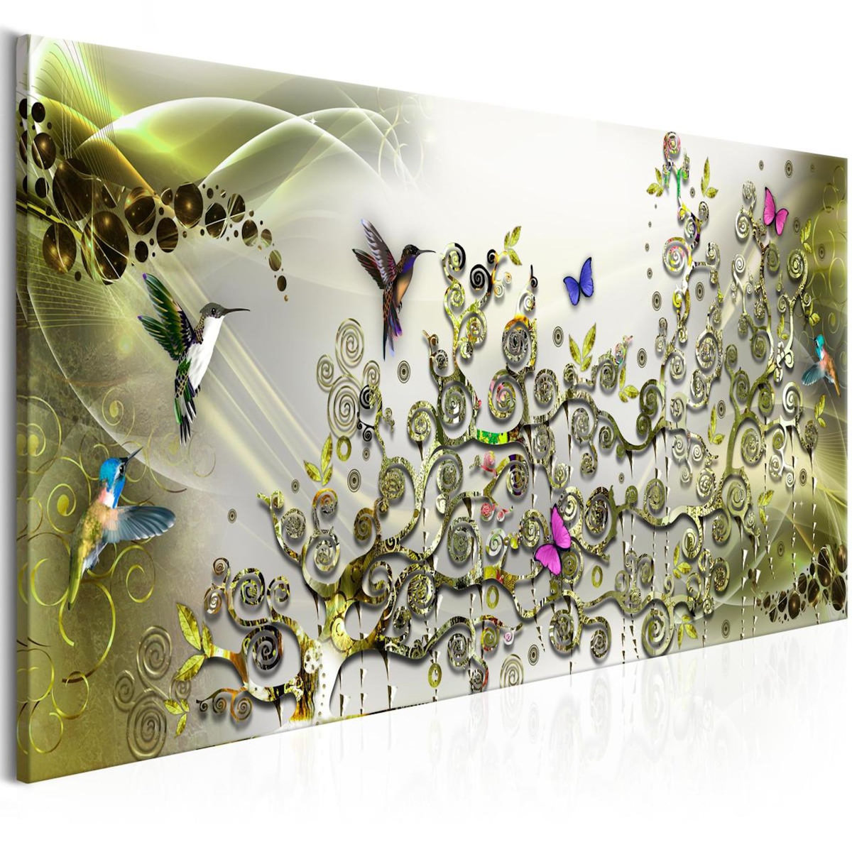 Paris Prix Tableau Imprimé  Hummingbirds Dance Green Narrow