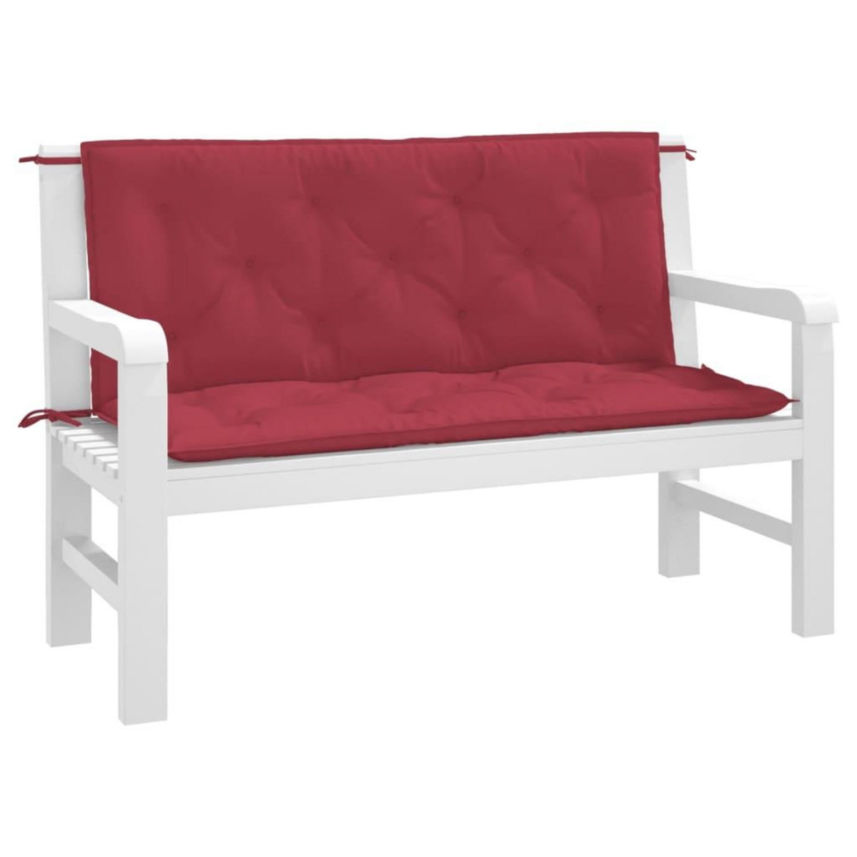 VIDAXL Coussins de banc de jardin lot de 2 rouge bordeaux tissu Oxford