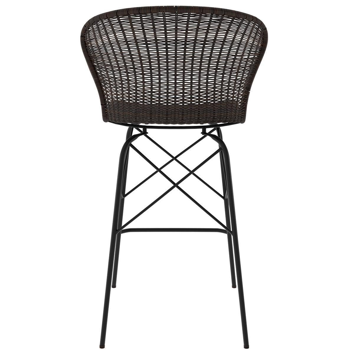 Rendez vous déco Lot de 2 chaises pour îlot central 63 cm en résine tressée marron - Palma