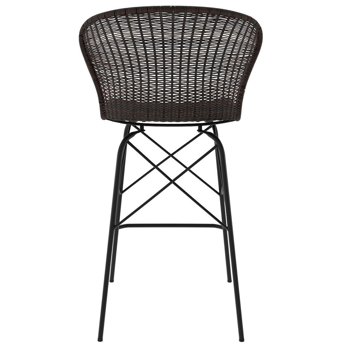 Rendez vous déco Lot de 2 chaises pour îlot central 63 cm en résine tressée marron - Palma