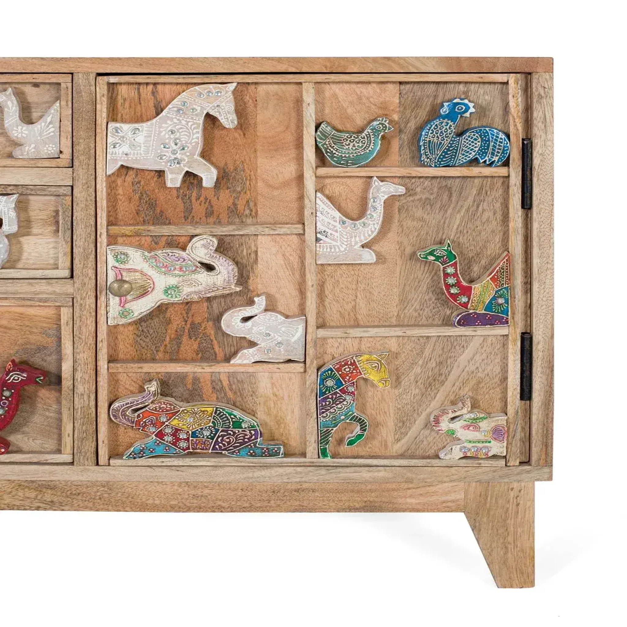 Voir la diapositive 4 : GINER Y COLOMER SL Commode en bois de manguier 100 cm style rustique vintage