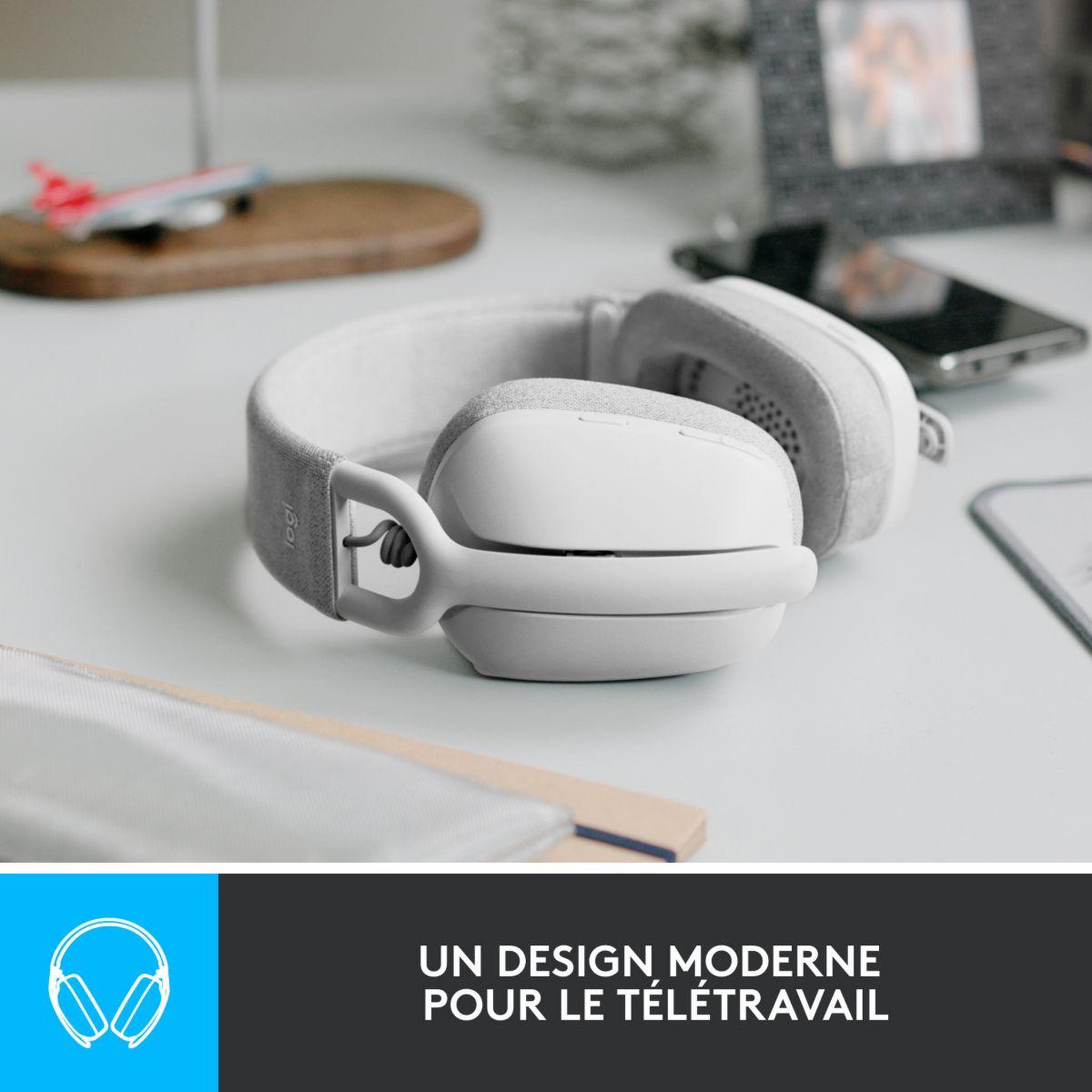 Voir la diapositive 2 : Logitech Micro-casque Zone Vibe 100 Blanc