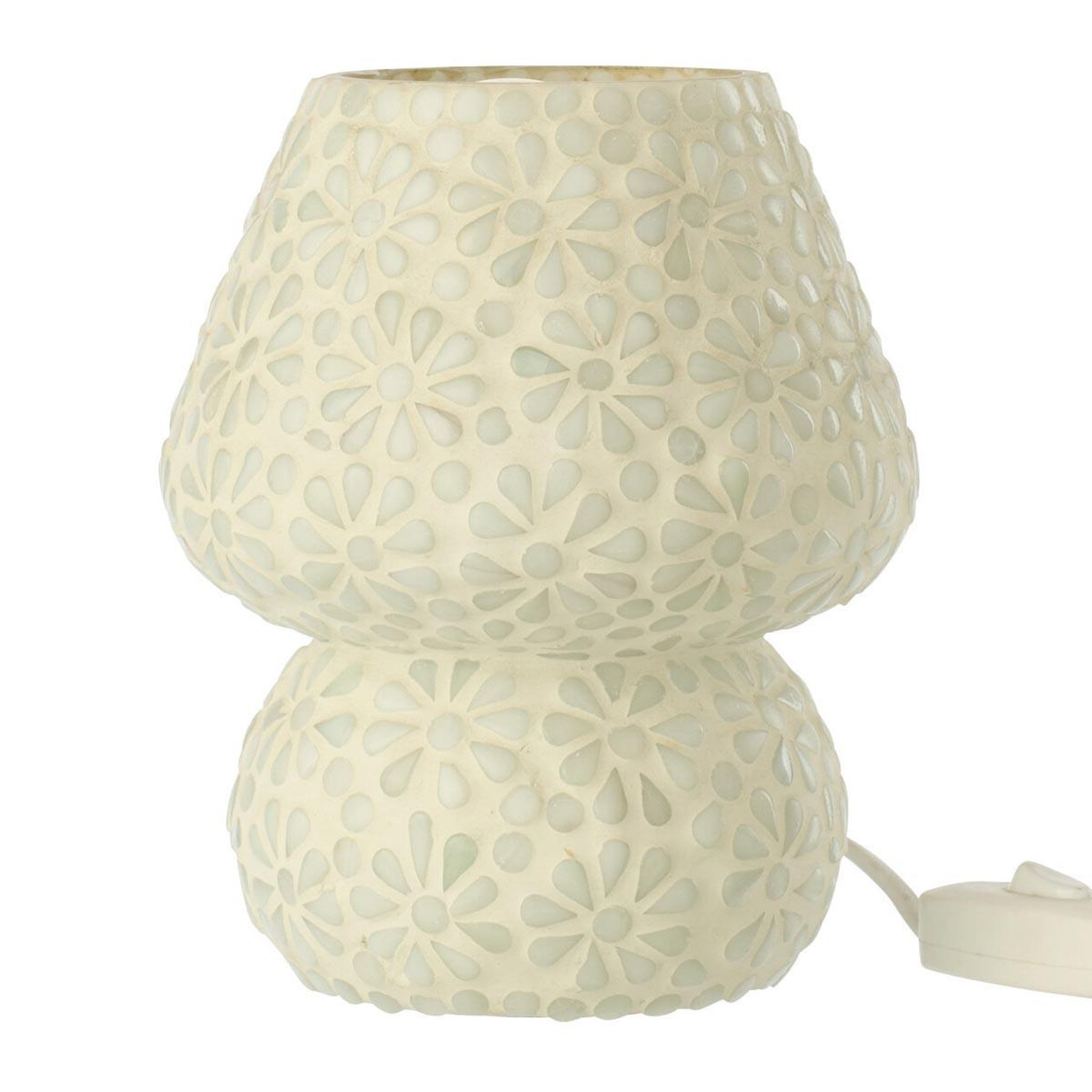 J-LINE Lampe à poser mosaïque  tammy  17cm blanc & vert