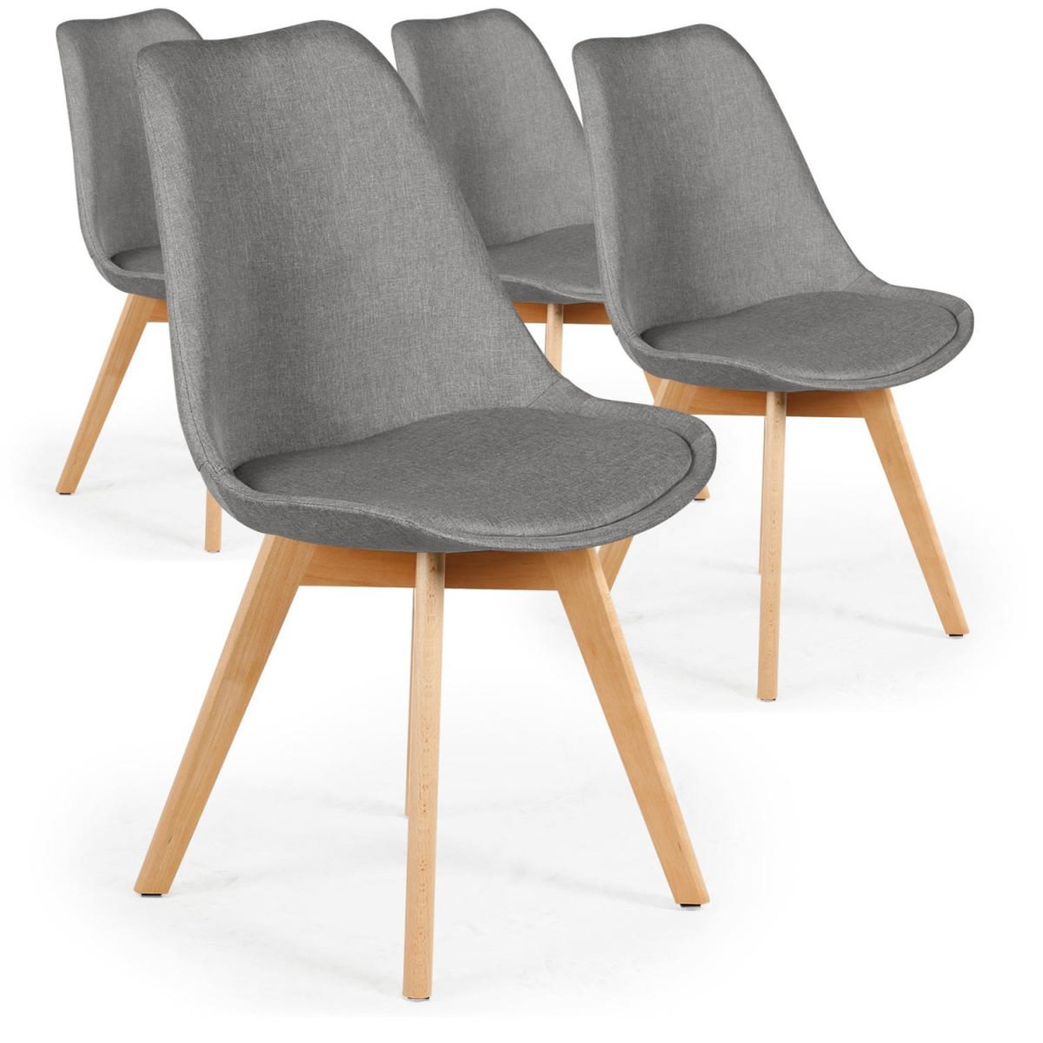 Voir la diapositive 2 : Paris Prix Lot de 4 chaises design  wellington  79cm gris