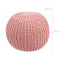Voir la diapositive 4 : Rendez vous déco Pouf tricot rond en coton jaune moutarde D40 cm - Elisa