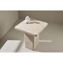Voir la diapositive 6 : Paris Prix Table d'Appoint Effet Travertin  Qvart  56cm Beige