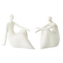 Voir la diapositive 1 : Paris Prix Lot de 2 Statuettes Femmes Assises  Moderne  25cm Blanc
