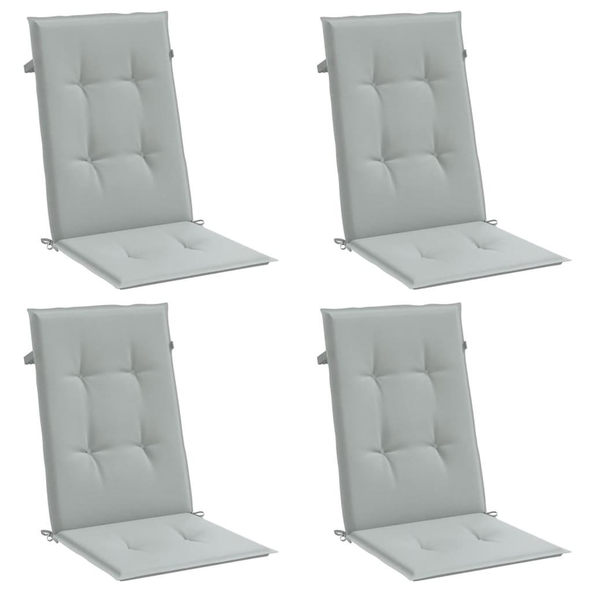 Voir la diapositive 3 : VIDAXL Coussins de chaise a dossier haut lot de 4 gris clair melange