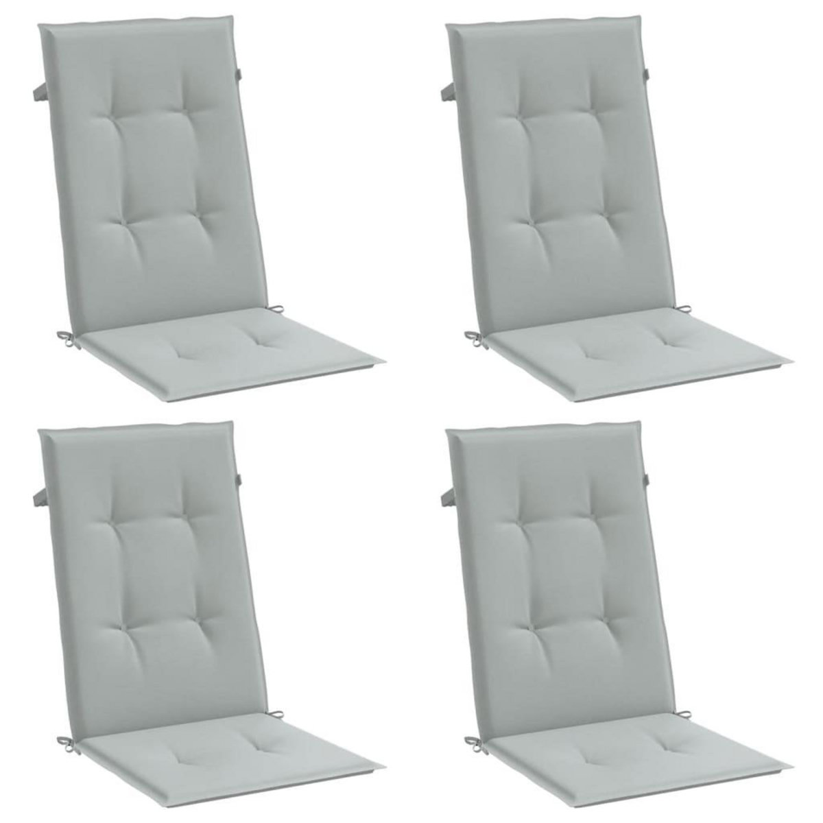 VIDAXL Coussins de chaise a dossier haut lot de 4 gris clair melange