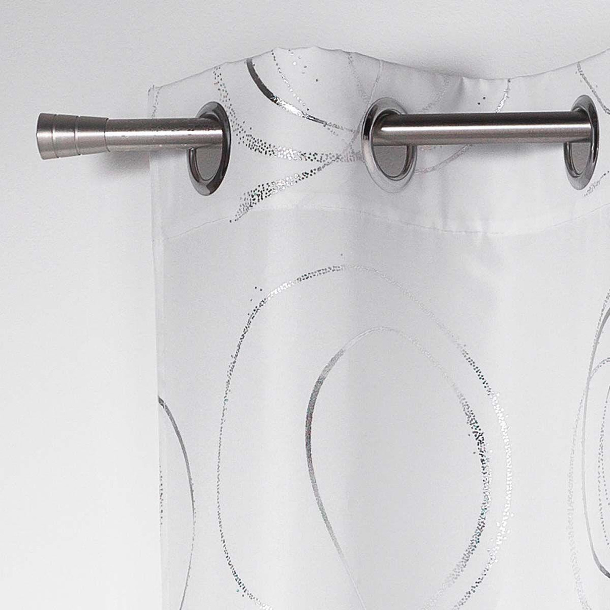 Voir la diapositive 2 : Douceur d'Intérieur Rideau imprimé  bully  140x260cm blanc