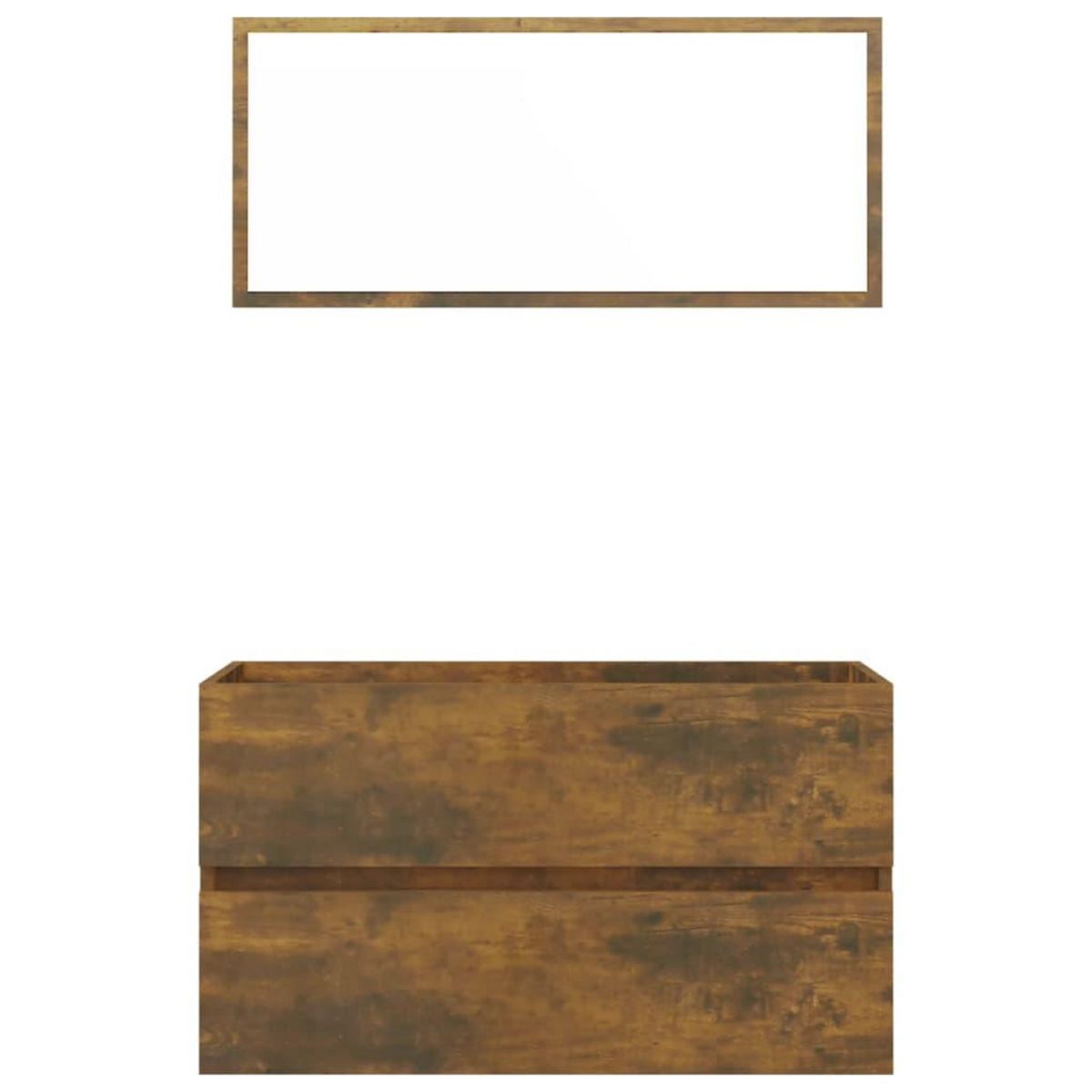 VIDAXL Ensemble de meubles de salle de bain 2 pcs Chene fume