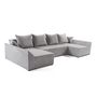 Voir la diapositive 4 : BEST MOBILIER Mike - canapé panoramique en u - 7 places - convertible avec coffre - en velours côtelé