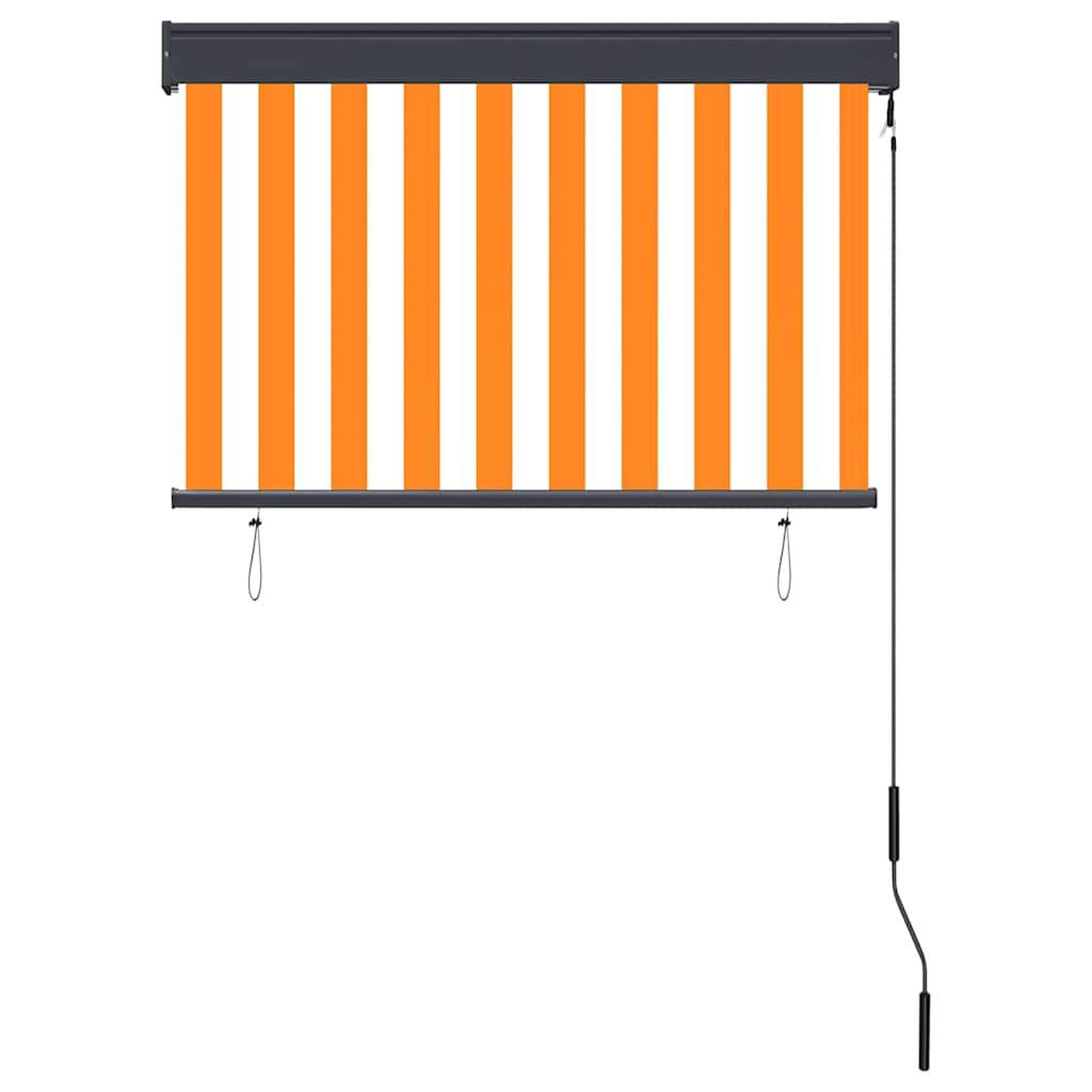 Voir la diapositive 4 : VIDAXL Store roulant d'exterieur 100x250 cm Blanc et orange