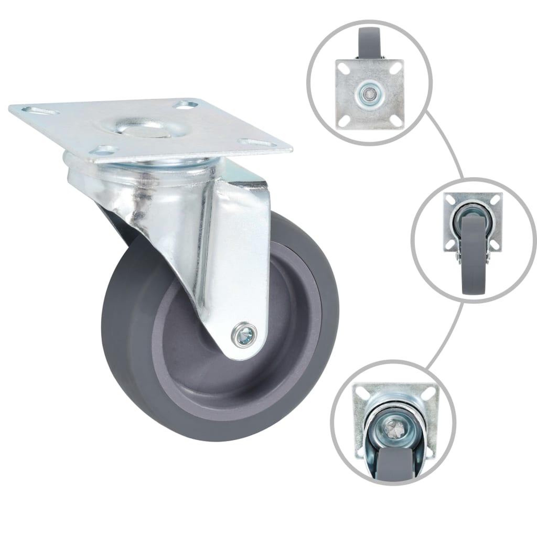 Voir la diapositive 2 : VIDAXL Roulettes pivotantes 4 pcs 75 mm