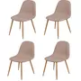 TOILINUX Lot de 4 Chaises de table design scandinave Oslo - Taupe