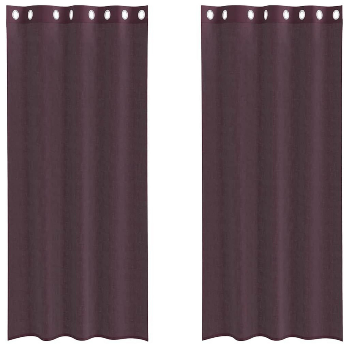 VIDAXL Rideaux en voile avec œillets 2 pcs violet 140x225 cm