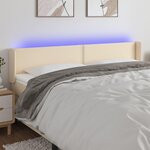 VIDAXL Tete de lit a LED Creme 183x16x78/88 cm Tissu