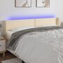 Voir la diapositive 1 : VIDAXL Tete de lit a LED Creme 183x16x78/88 cm Tissu
