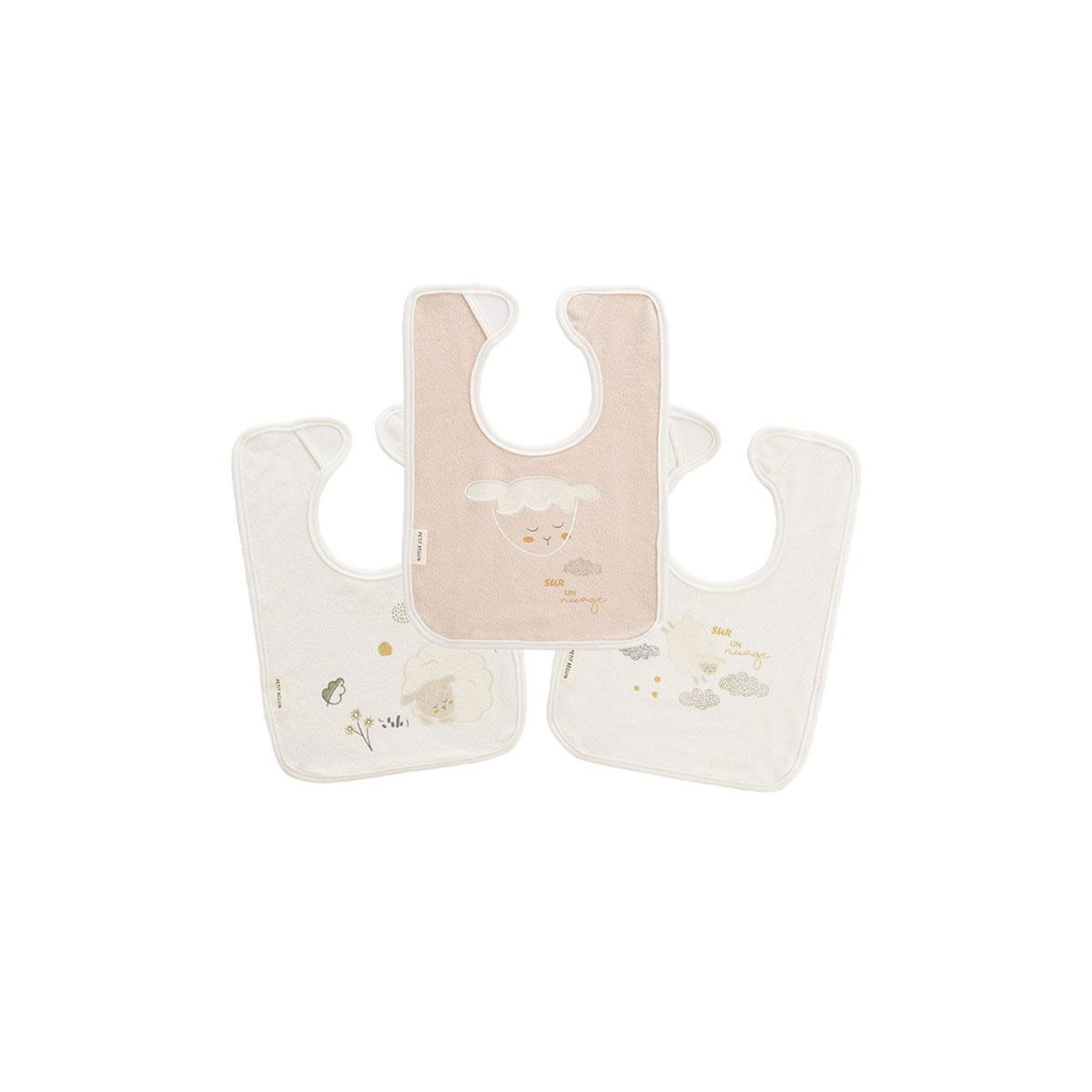 Petit Béguin Lot de 3 bavoirs bébé Câlins