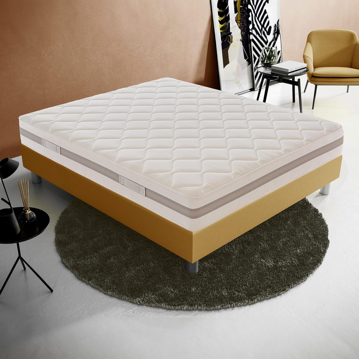ILOVESLEEP Matelas Ressorts Ensachés 70x190 cm, TOKYO - Accueil Mémoire De Forme - Epaisseur 22 Cm