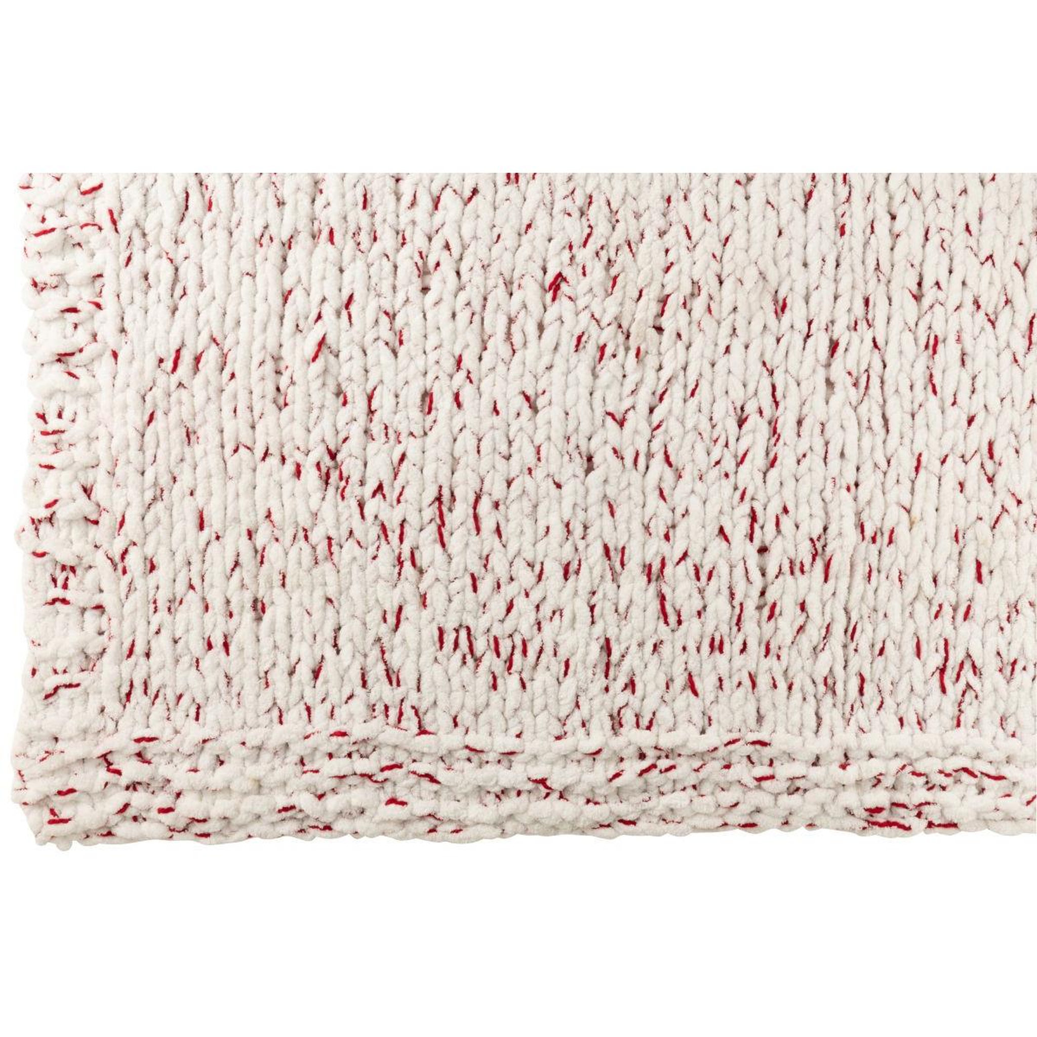 Voir la diapositive 2 : J-LINE Plaid tricoté  bicolore  130x170cm blanc
