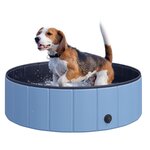 PAWHUT Piscine pour chien bassin PVC pliable anti-glissant facile à nettoyer diamètre 100 cm hauteur 30 cm bleu