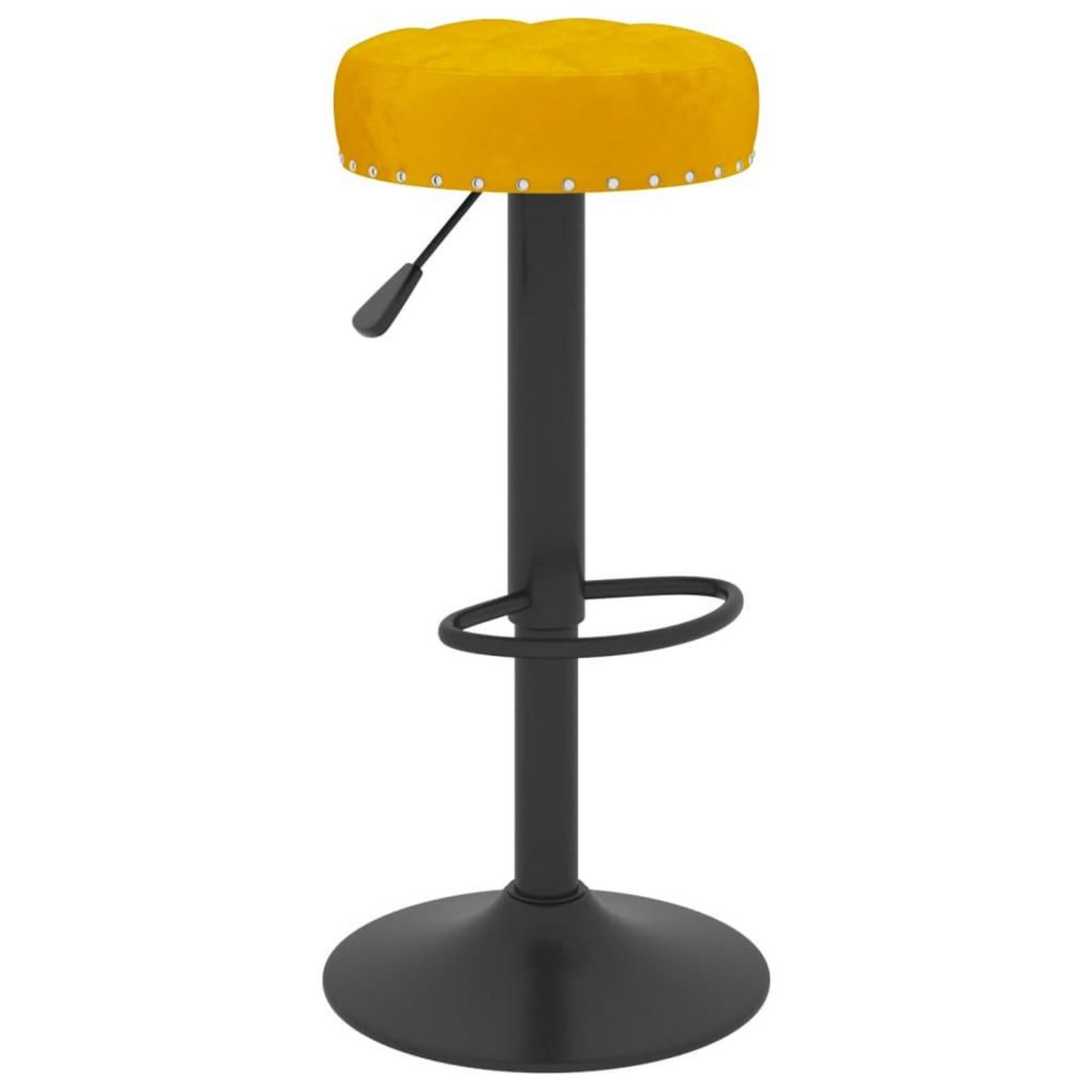 VIDAXL Tabourets de bar lot de 2 jaune moutarde velours