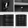 Voir la diapositive 4 : tectake Armoire de classement en acier lâqué époxy noir