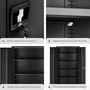 Voir la diapositive 4 : tectake Armoire de classement en acier lâqué époxy noir