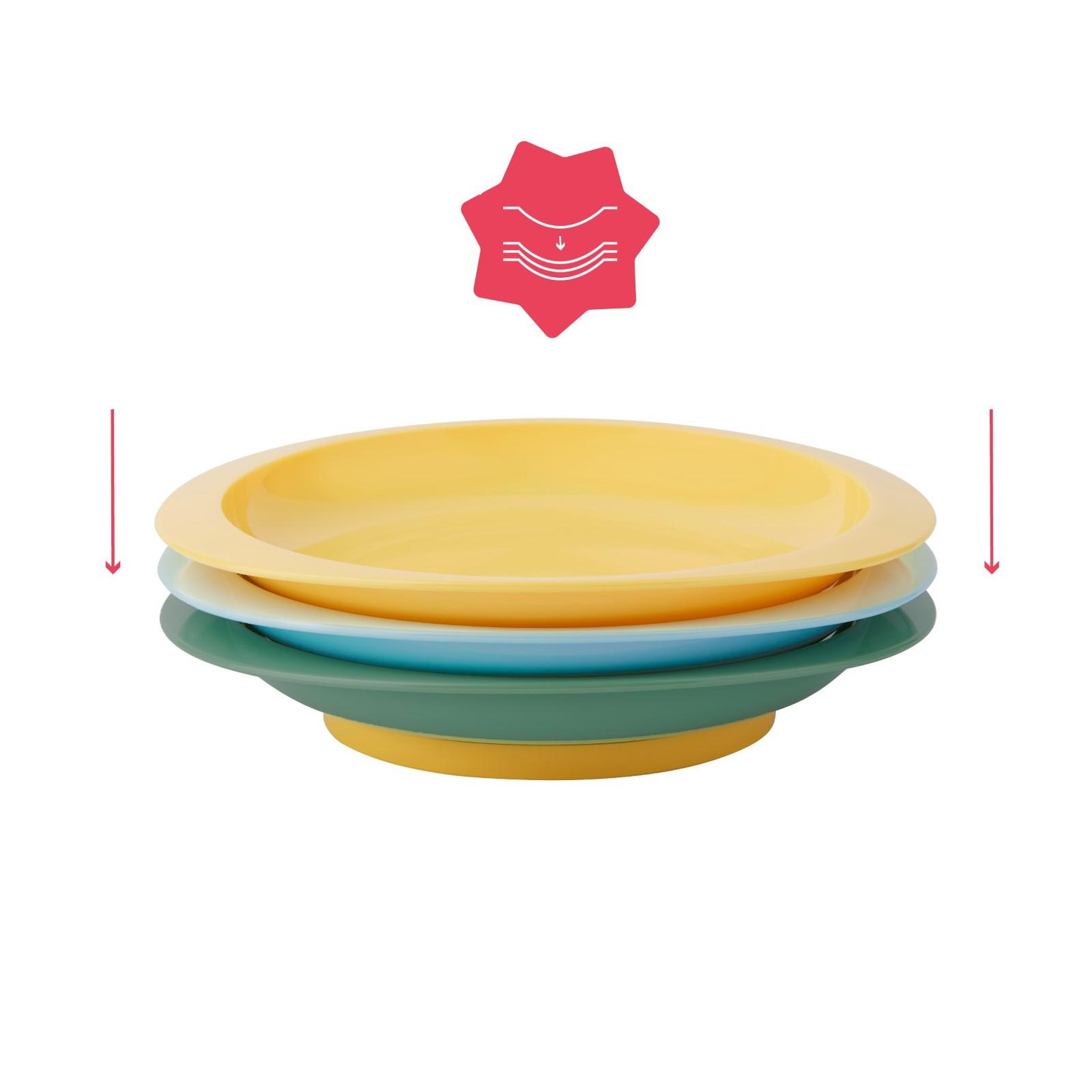 Voir la diapositive 5 : BADABULLE Assiettes antidérapantes (lot de 3) badabulle