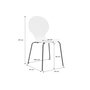 Voir la diapositive 2 : SWEEEK Lot de 4 chaises naturelles. rétro empilables. bois d'hévéa et contreplaqué. pieds en acier. Naomi. L 43 x P 48 x H 87cm