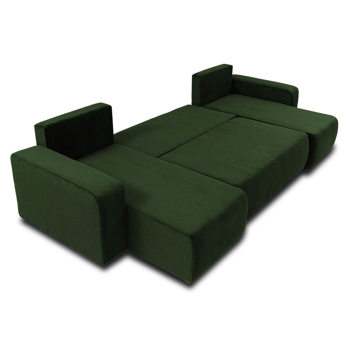 BEST MOBILIER Artemisa - canapé panoramique en u - 7 places - convertible avec coffre - en velours côtelé