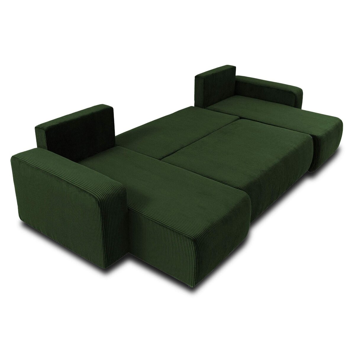 BEST MOBILIER Artemisa - canapé panoramique en u - 7 places - convertible avec coffre - en velours côtelé