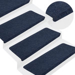 VIDAXL Tapis d'escalier auto-adhesifs 15 pcs 65x24,5x3,5 cm Bleu