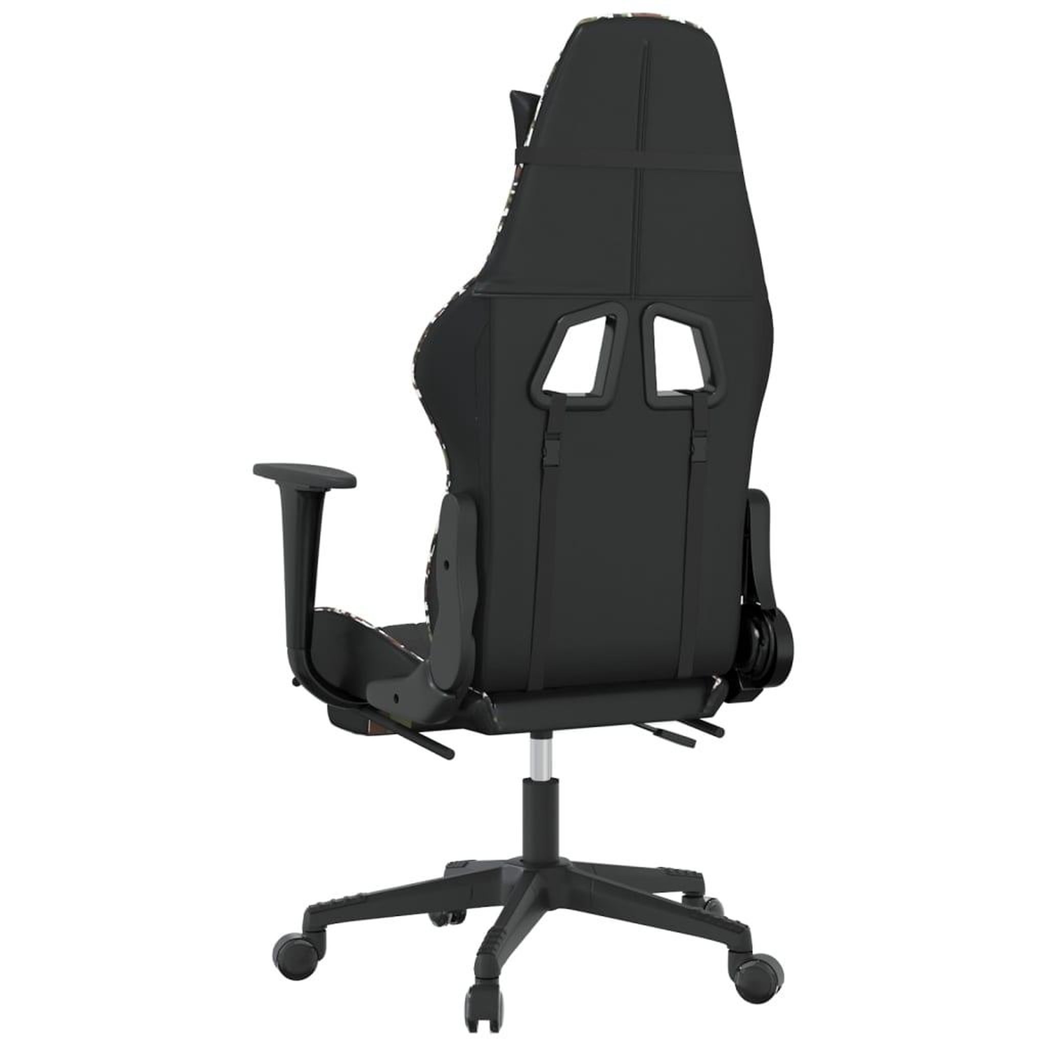 Voir la diapositive 5 : VIDAXL Chaise de jeu avec repose-pied Noir et camouflage Similicuir
