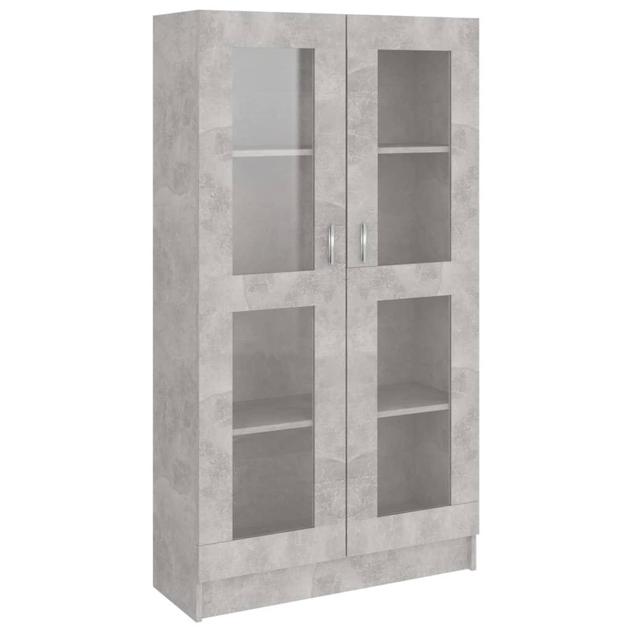 Voir la diapositive 2 : VIDAXL Armoire a vitrine Gris beton 82,5x30,5x150 cm Bois d'ingenierie