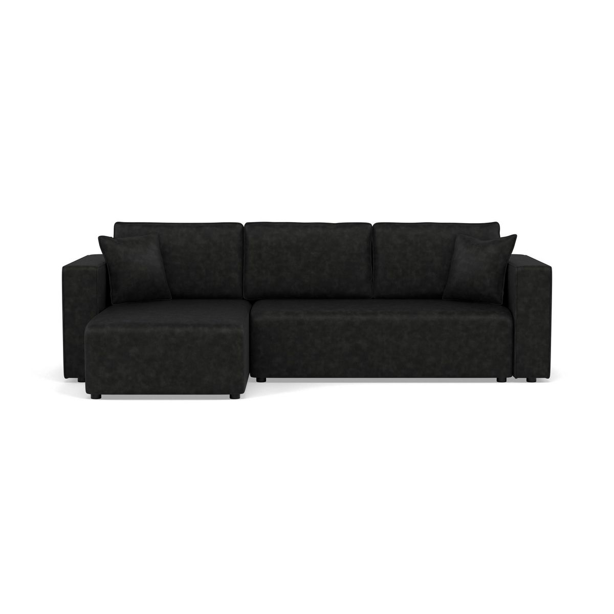 BEST MOBILIER Topaze - canapé d'angle réversible 4 places convertible avec coffre en simili