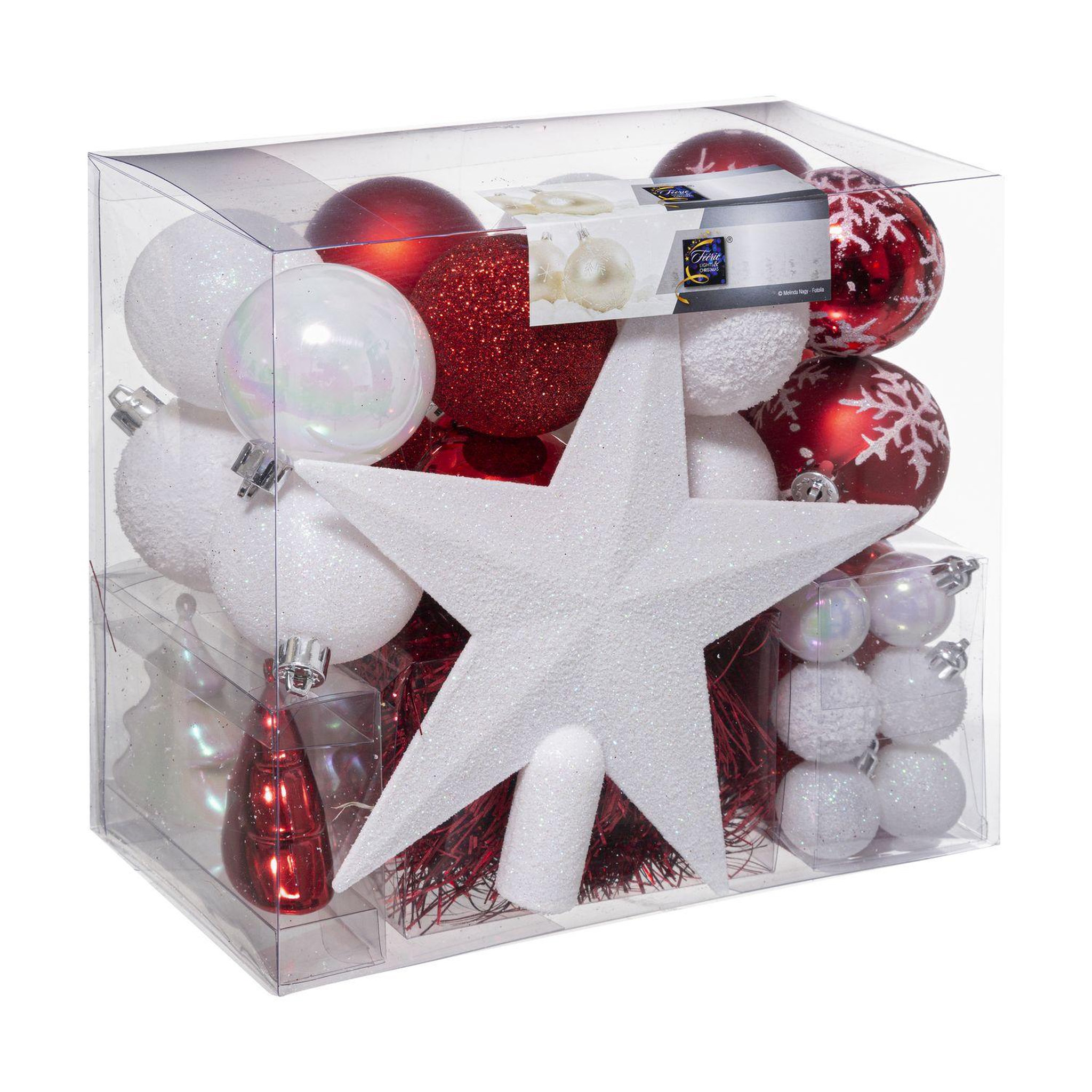 Voir la diapositive 1 : FEERIC LIGHT & CHRISTMAS Kit de décoration pour sapin de Noël - 44 Pièces