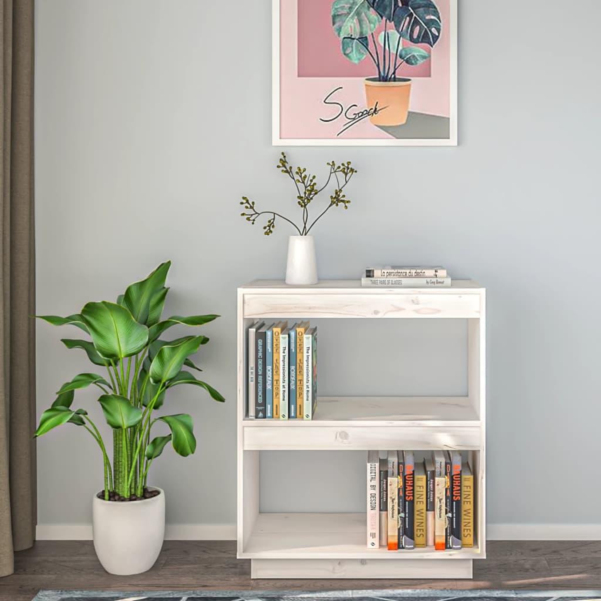 Voir la diapositive 3 : VIDAXL Bibliotheque Blanc 60x35x71 cm Bois de pin massif