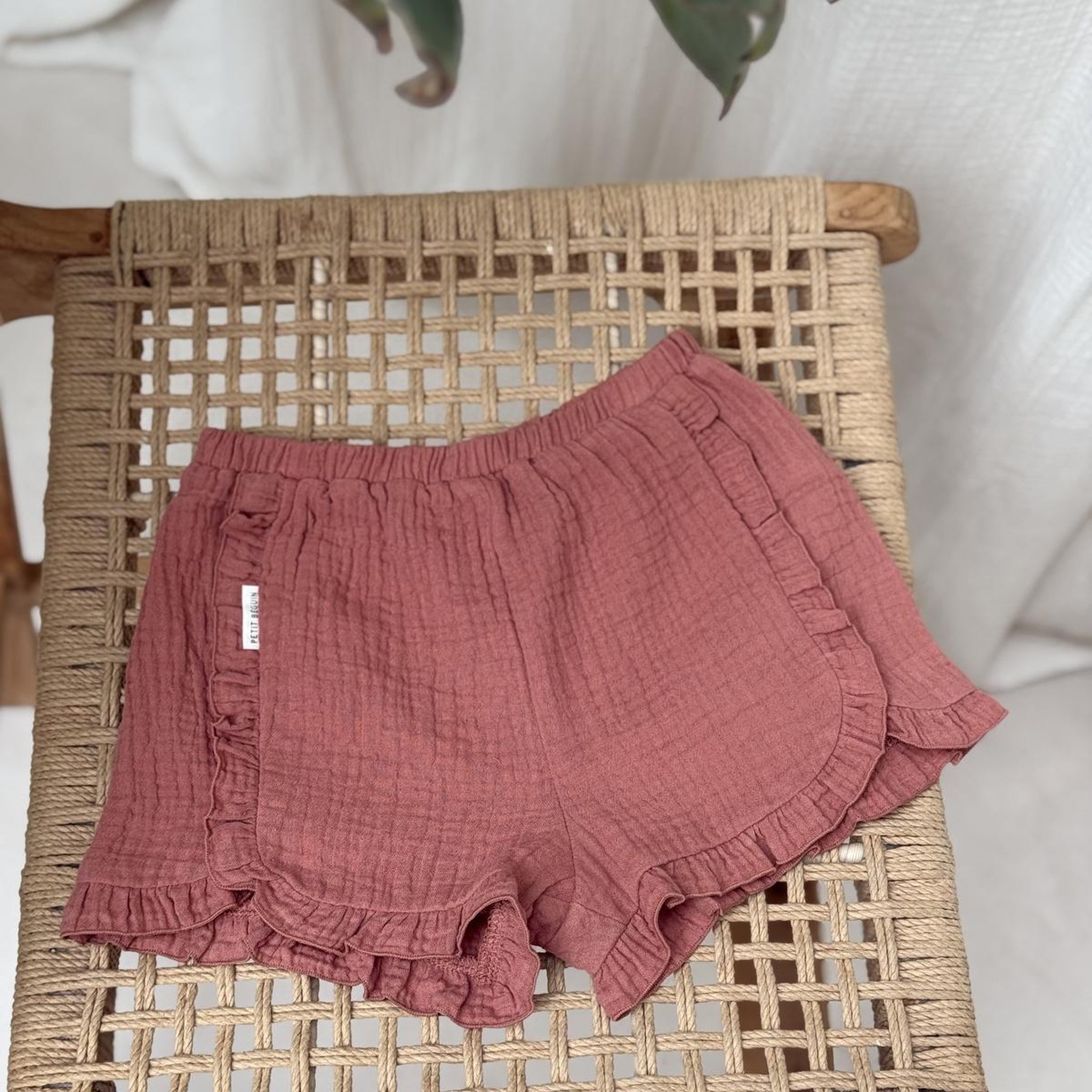 Voir la diapositive 6 : PETIT BEGUIN Short enfant en gaze de coton arizona