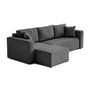 Voir la diapositive 5 : BEST MOBILIER Topaze - canapé d'angle réversible - 4 places - convertible avec coffre - en velours côtelé plat