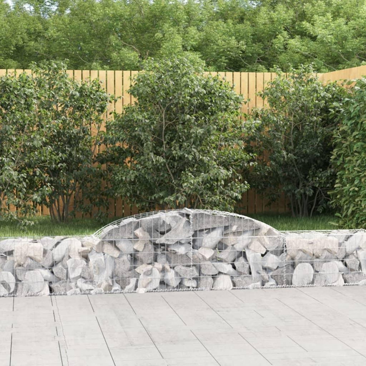 VIDAXL Paniers a gabions arques 3 pcs 300x30x40/60 cm fer galvanise