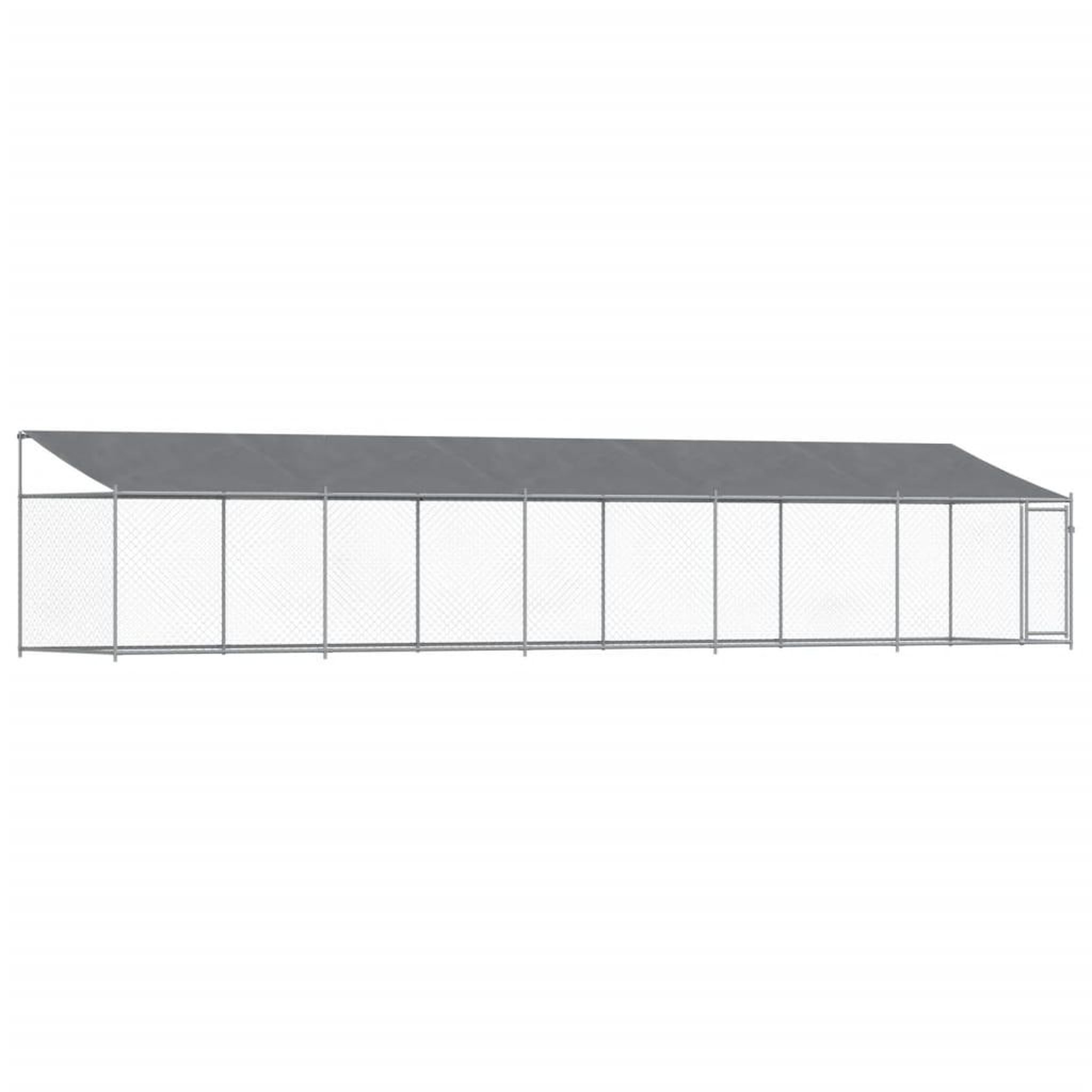 Voir la diapositive 2 : VIDAXL Cage pour chien avec toit et porte gris 10x2x2m acier galvanise